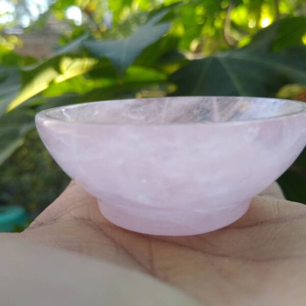 Rose quartz bowl