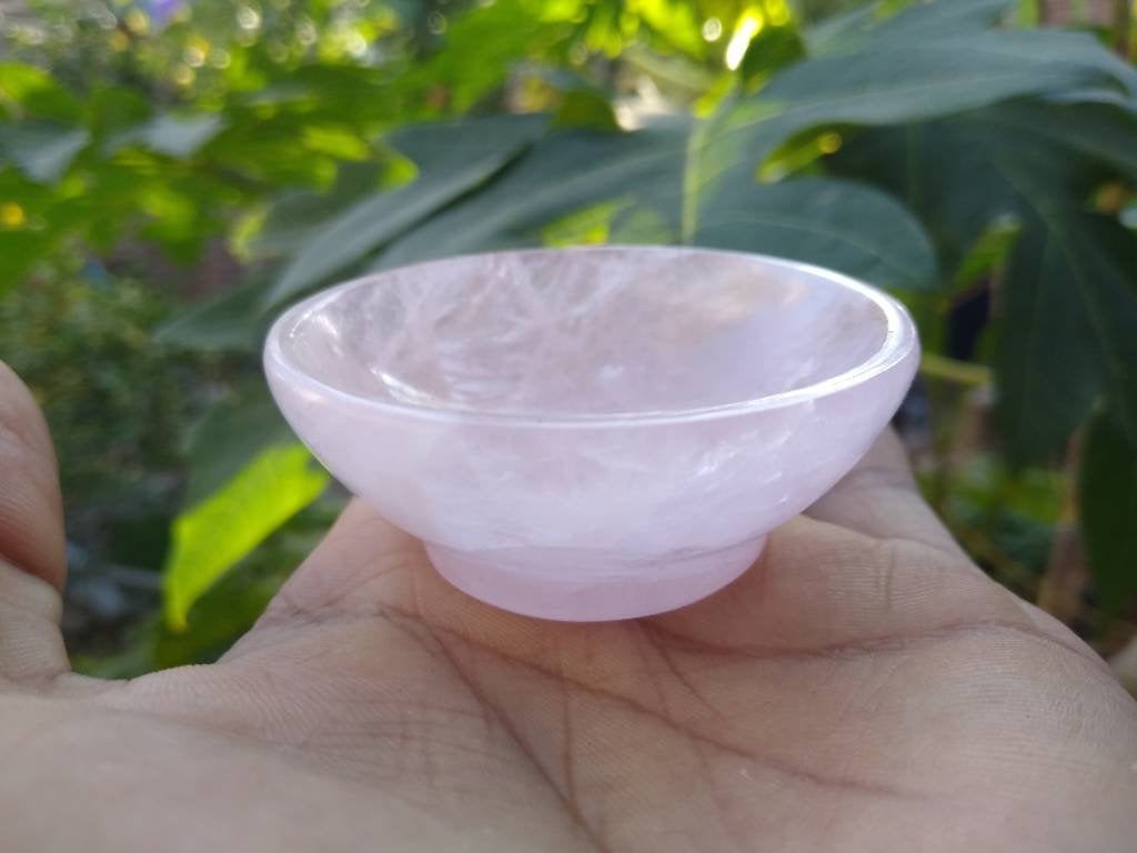 Rose quartz bowl