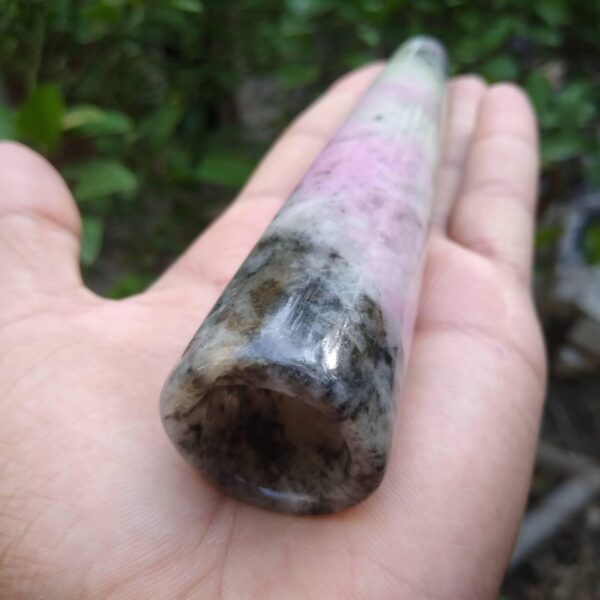 Pink quartz chillum